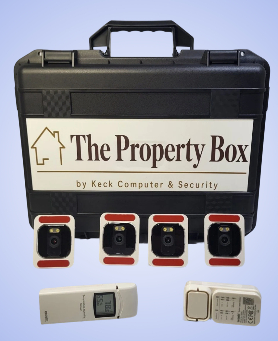 The Property Box case with four cameras and environmental sensors