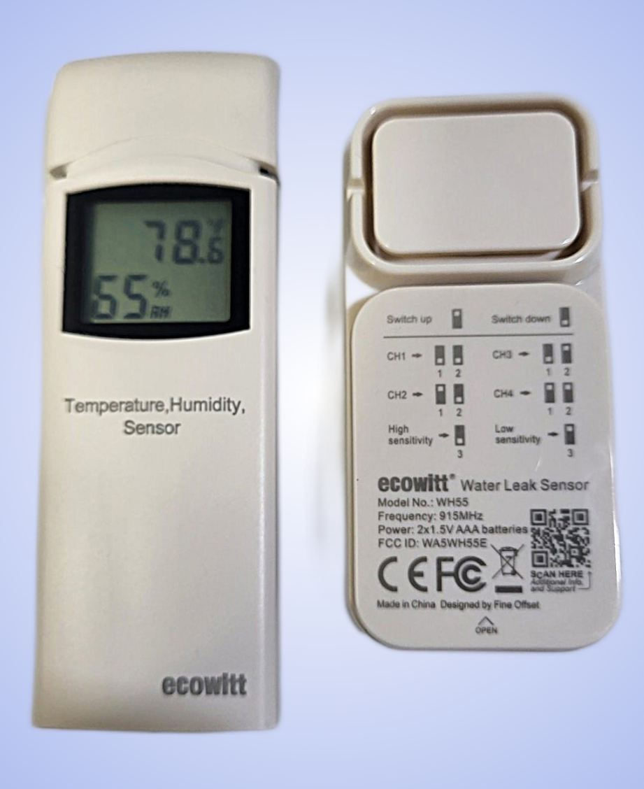 Ecowitt temperature and water leak sensors